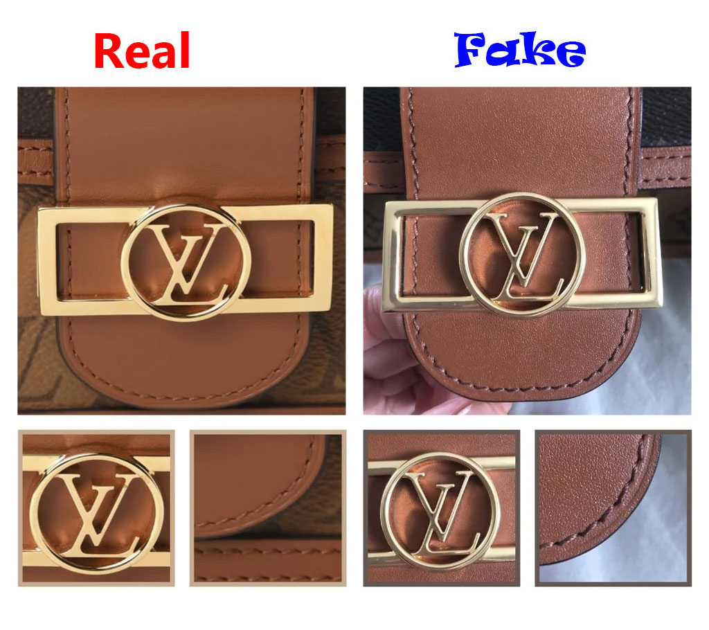 Real VS Fake LV Dauphine Metal Logo